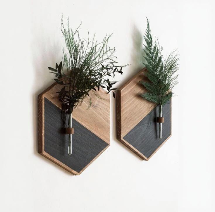 2 Pcs MDF Wood Planters - Stylish Greenery Accents for Your Home