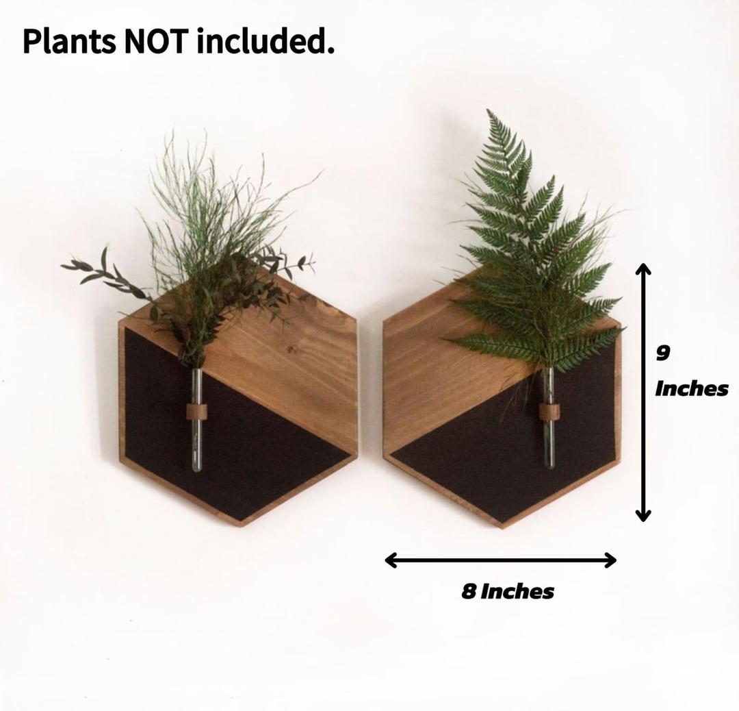 2 Pcs MDF Wood Planters - Stylish Greenery Accents for Your Home