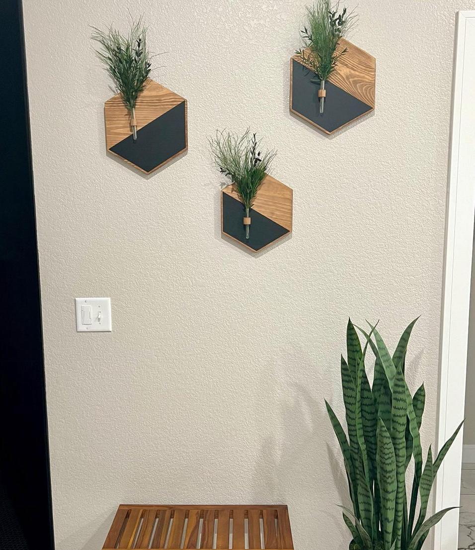 2 Pcs MDF Wood Planters - Stylish Greenery Accents for Your Home