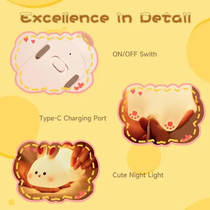 Silicone Rabbit Bunny Night Light