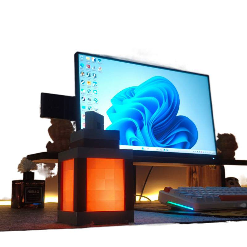 English Minecraft Glow Lantern Night Light Rechargeable Game Torch Light Peripheral Bedroom Atmosphere Light