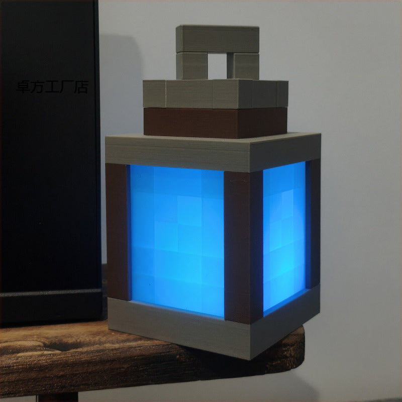 English Minecraft Glow Lantern Night Light Rechargeable Game Torch Light Peripheral Bedroom Atmosphere Light